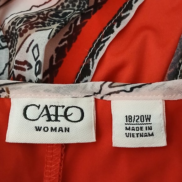 Cato Top Plus Size 18 20W Handkerchief Hem Kaftan Sheer Tank Liner Split Back - Picture 6 of 8